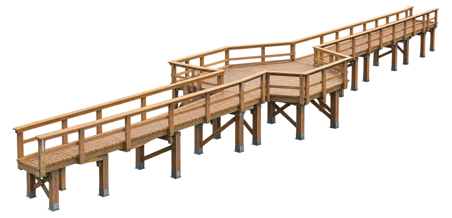 Illustrative render: Raised boardwalk