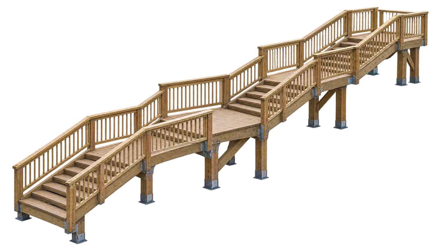 Illustrative render: Timber stair and landing