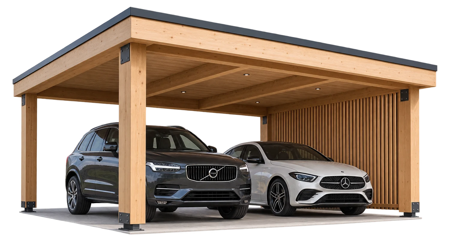 Illustrative render: Carport