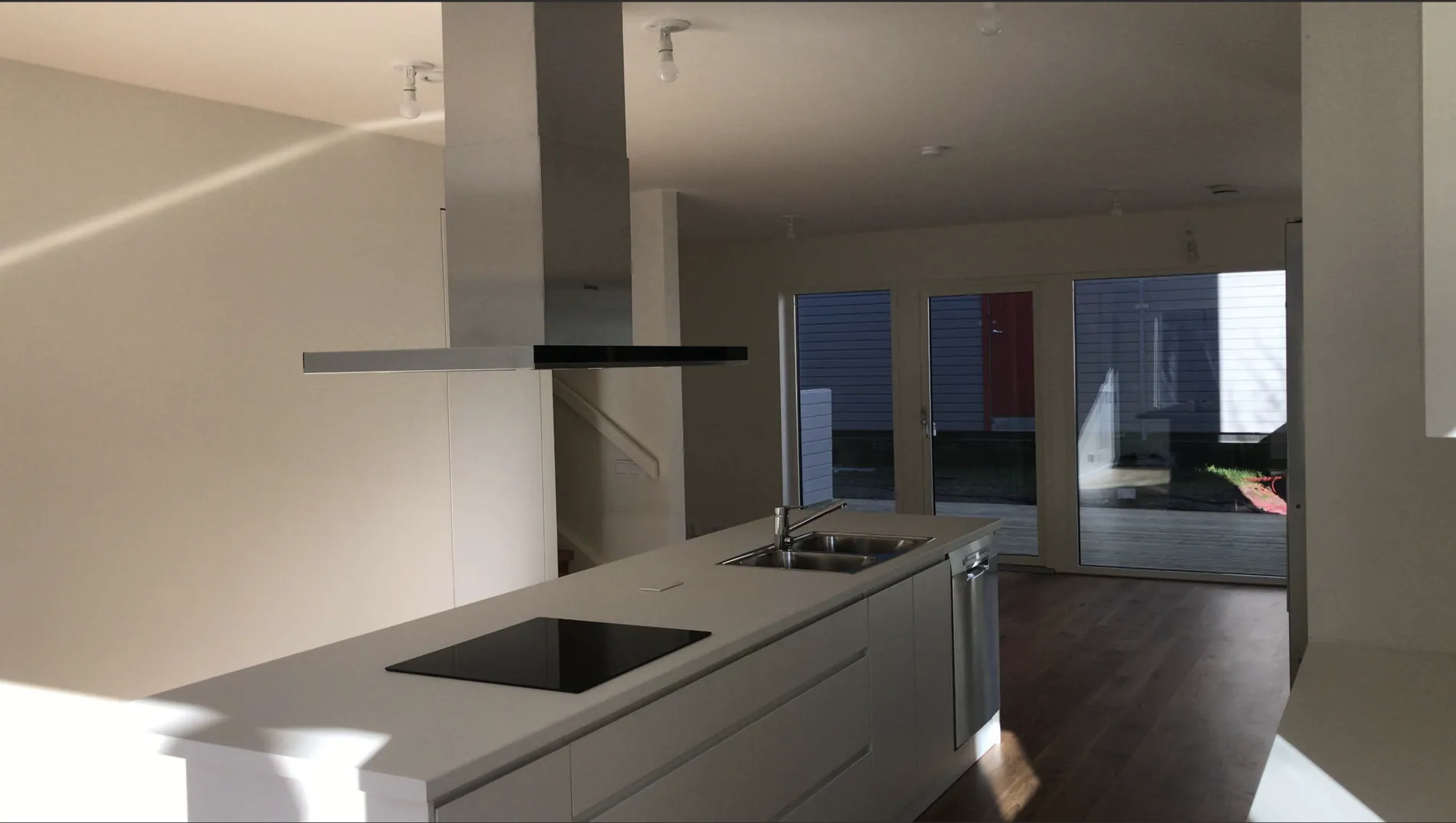 Finished kitchen and living space