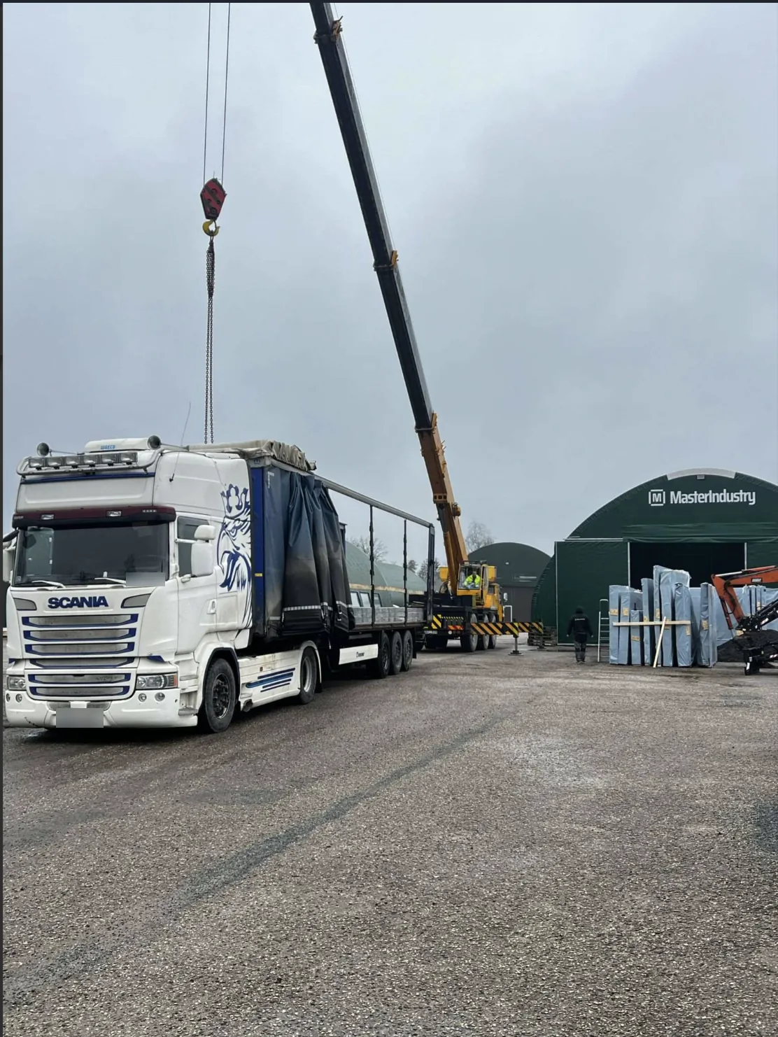 Loading a truck at the Sigulda yard