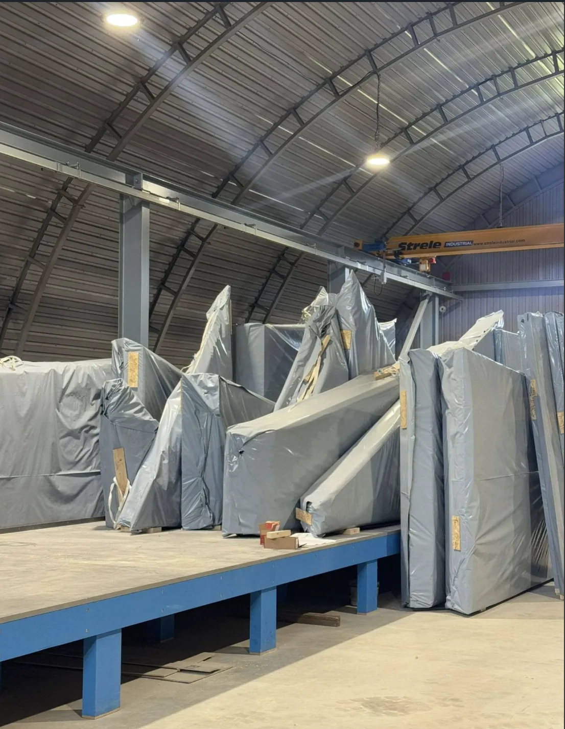 Wall elements wrapped for dispatch