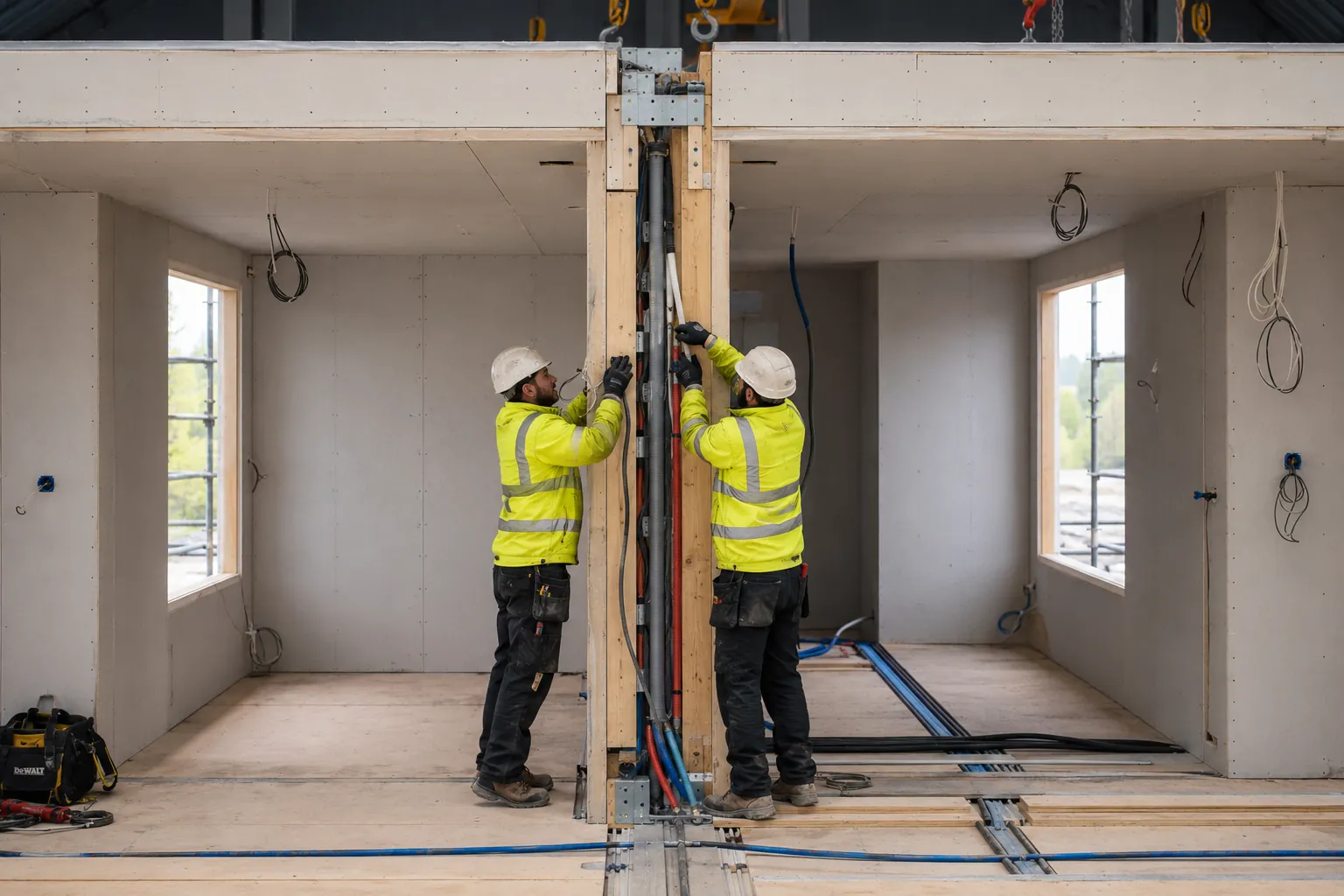 Illustrative render: Services integrated in the panels